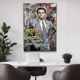 Hard Work Beats Talent Every Time Motivational Wall Sign - Tailored Canvases - Flyclothing LLC