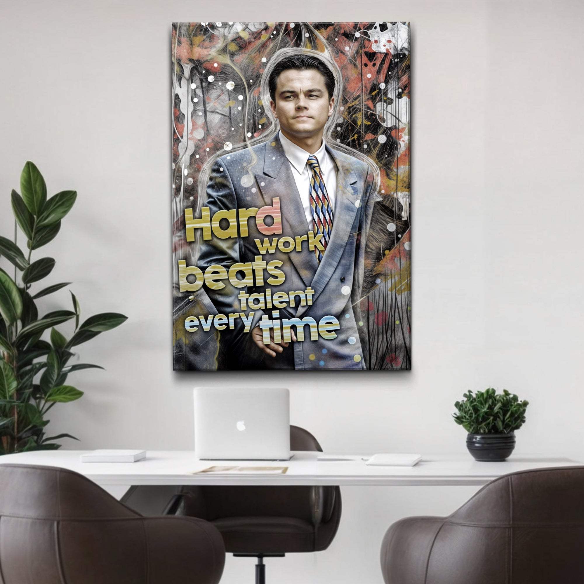 Hard Work Beats Talent Every Time Motivational Wall Sign - Tailored Canvases - Flyclothing LLC