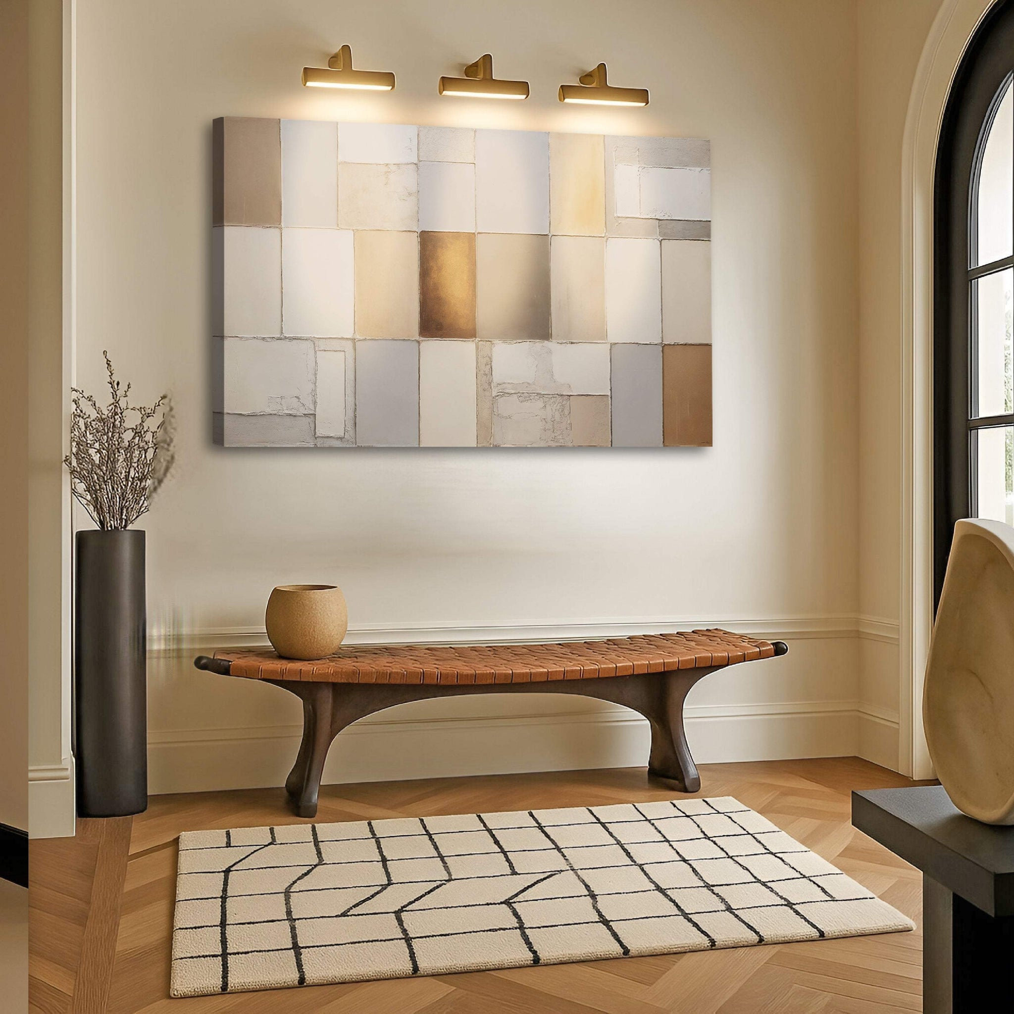 Earth Tones Patchwork Geometric Wall Art - Tailored Canvases - Flyclothing LLC