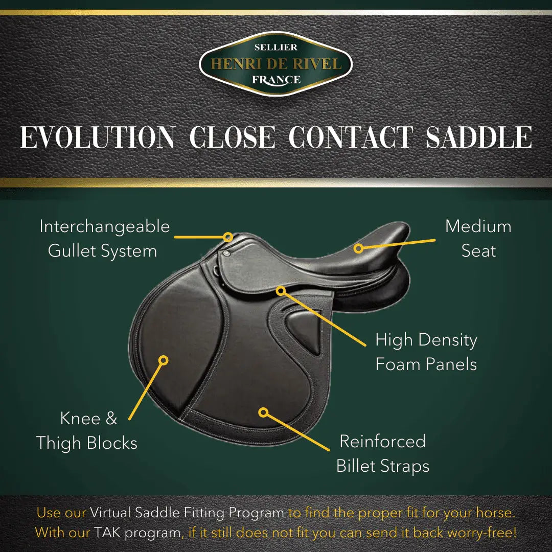 HENRI DE RIVEL EVOLUTION CLOSE CONTACT IGP SADDLE - Breeches.com - Flyclothing LLC