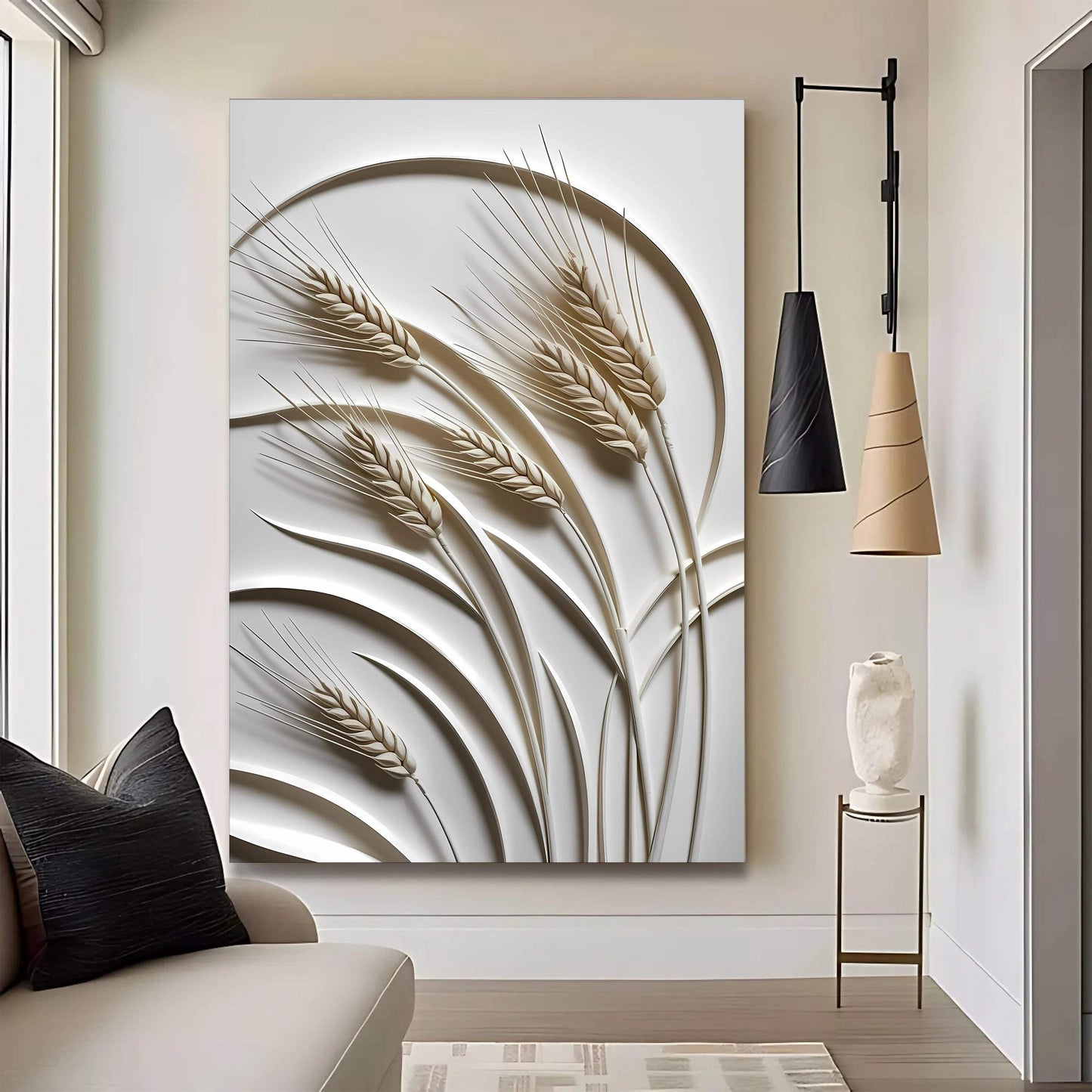 3D Minimalist Wheat Wall Art - Tailored Canvases - Flyclothing LLC
