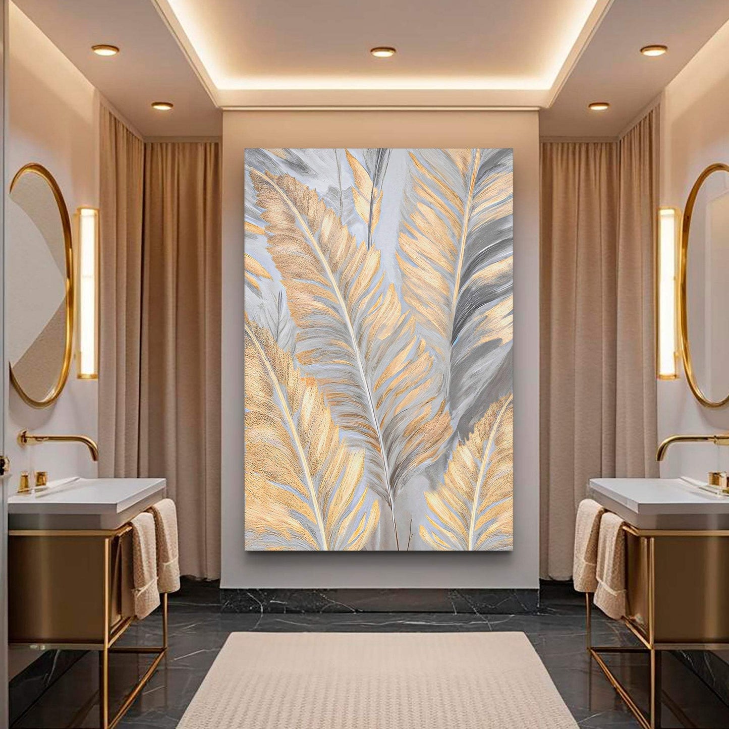 Luxury Gold and Silver Leaf Wall Art - Tailored Canvases - Flyclothing LLC