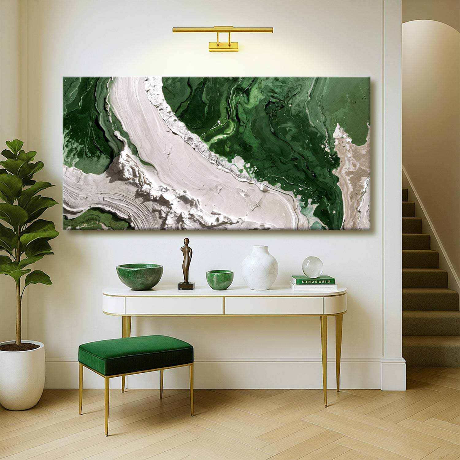 Green Rivers Abstract Wall Art IV - Tailored Canvases - Flyclothing LLC