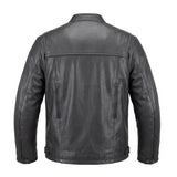 Black Iron - Men's Motorcycle Leather Jacket - Unik Just for Bikers - Flyclothing LLC