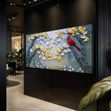 Golden Petals and Scarlet Wings Wall Art - Tailored Canvases - Flyclothing LLC