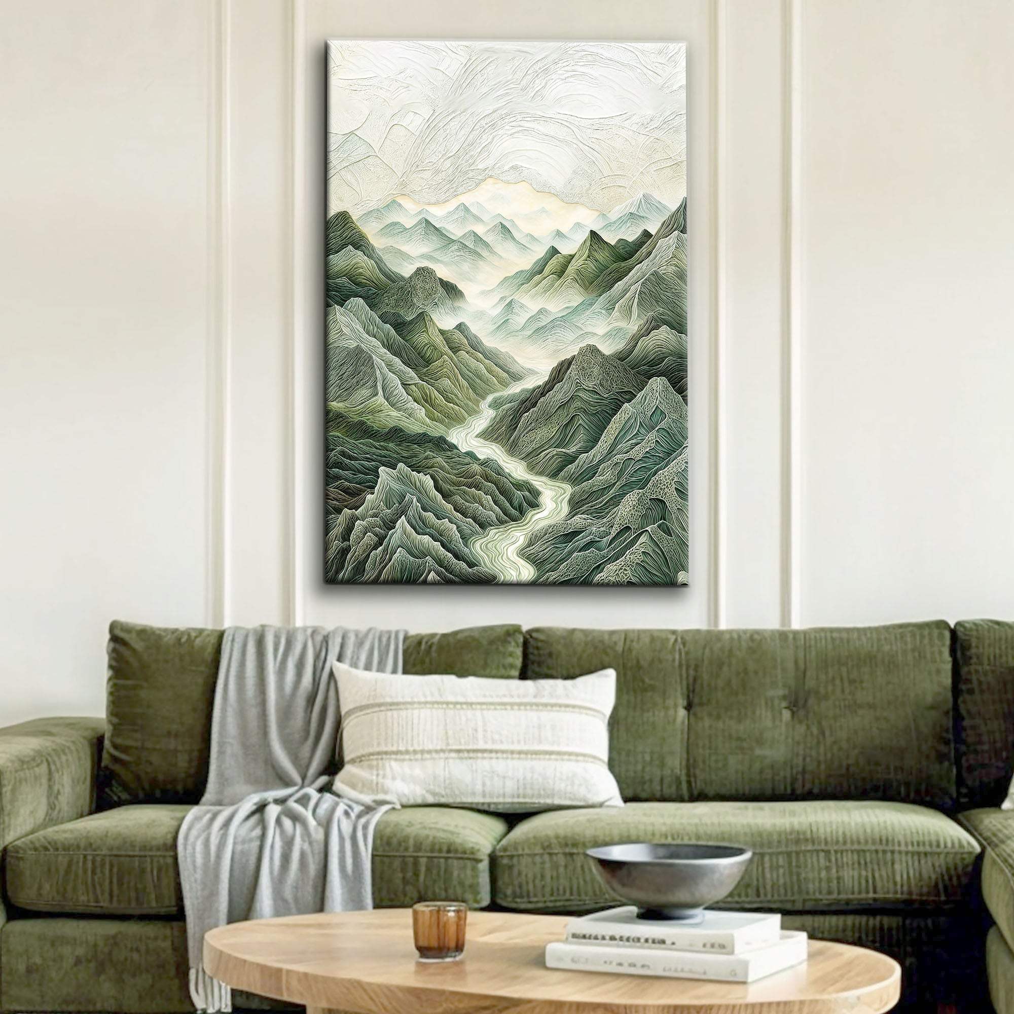 Abstract Mountain and River Landscape Wall Art - Tailored Canvases - Flyclothing LLC