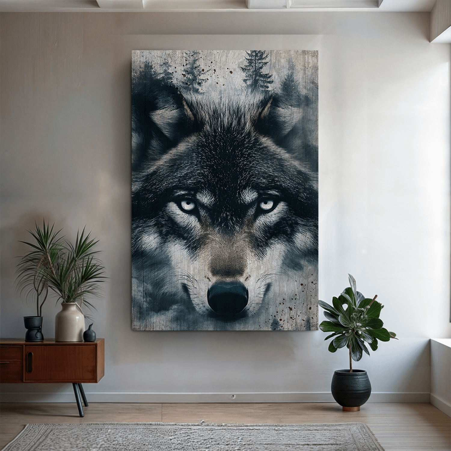 Wolf Double Exposure Wall Art III - Tailored Canvases - Flyclothing LLC