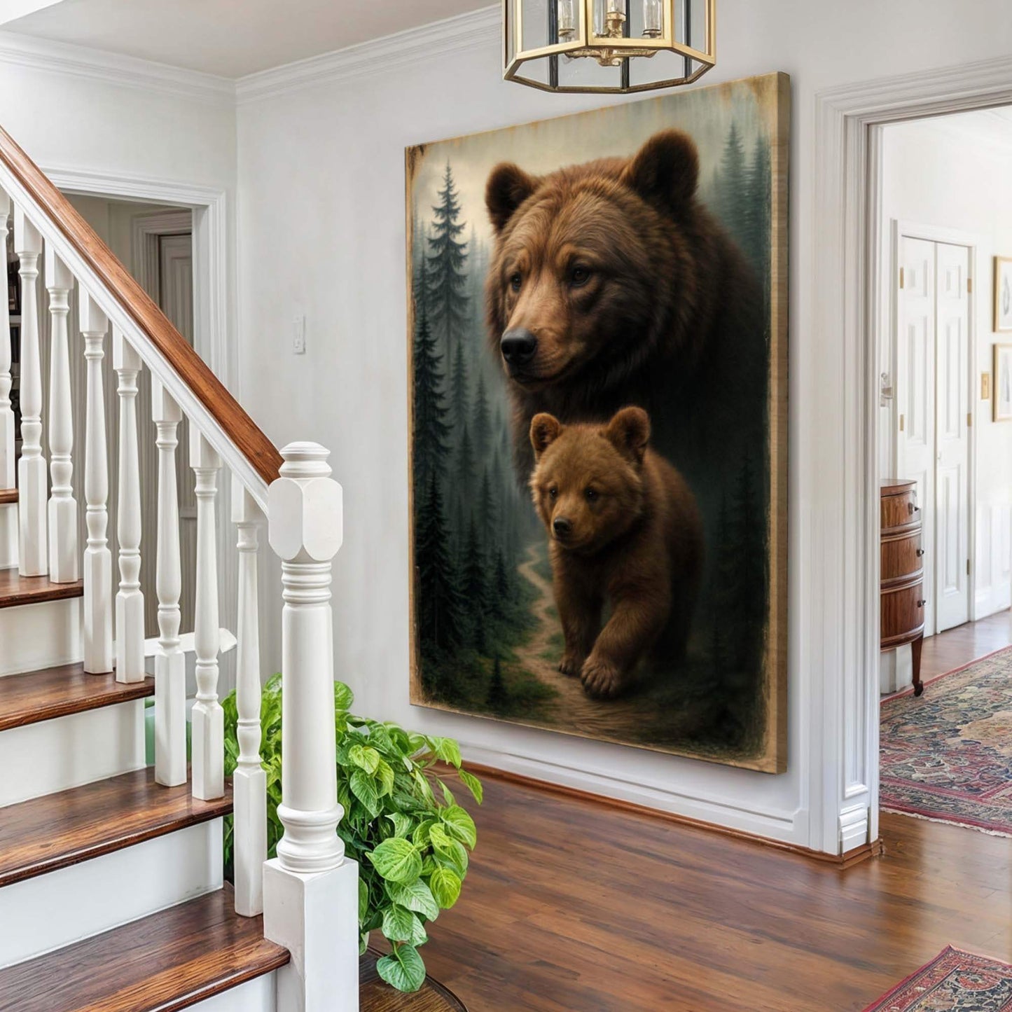 Path of the Wild Kin Bear and Cub Wall Art - Tailored Canvases - Flyclothing LLC