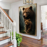 Path of the Wild Kin Bear and Cub Wall Art - Tailored Canvases - Flyclothing LLC