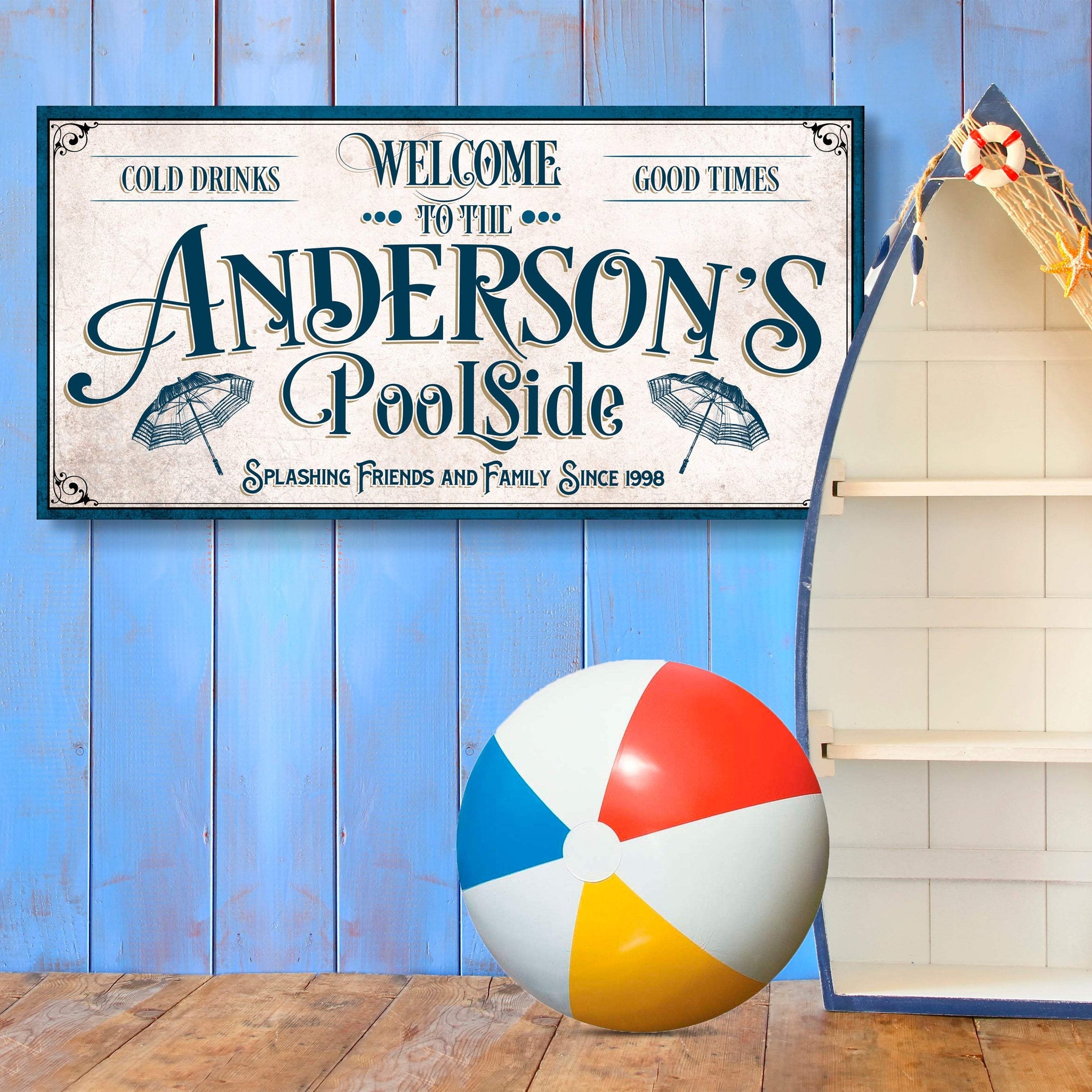 Personalized Pool Party Sign - Tailored Canvases - Flyclothing LLC