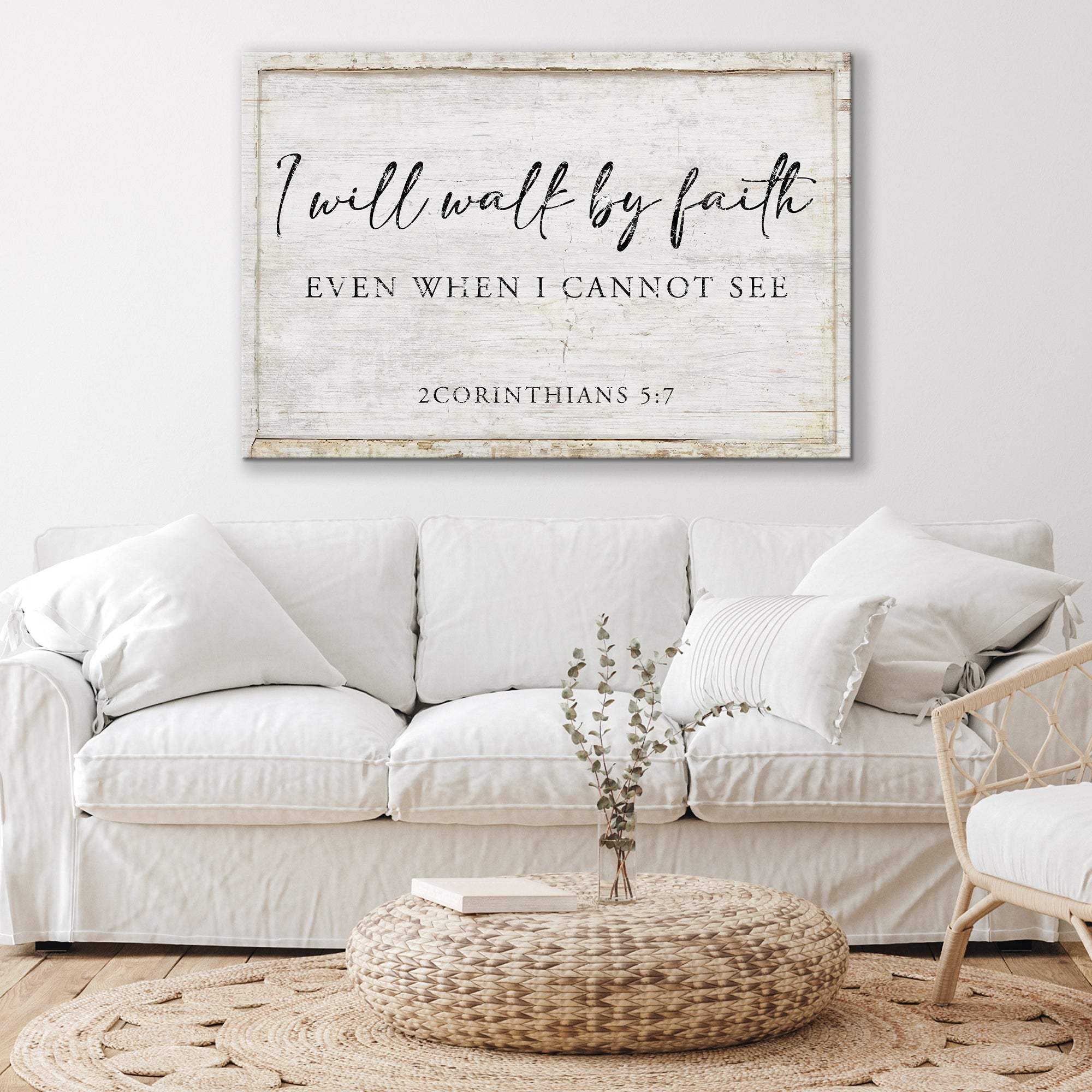 I Will Walk By Faith Even When I Cannot See Faith Sign II - Tailored Canvases - Flyclothing LLC