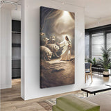 Jesus Protects The Lamb From Wolves Faith Wall Art VII - Tailored Canvases - Flyclothing LLC