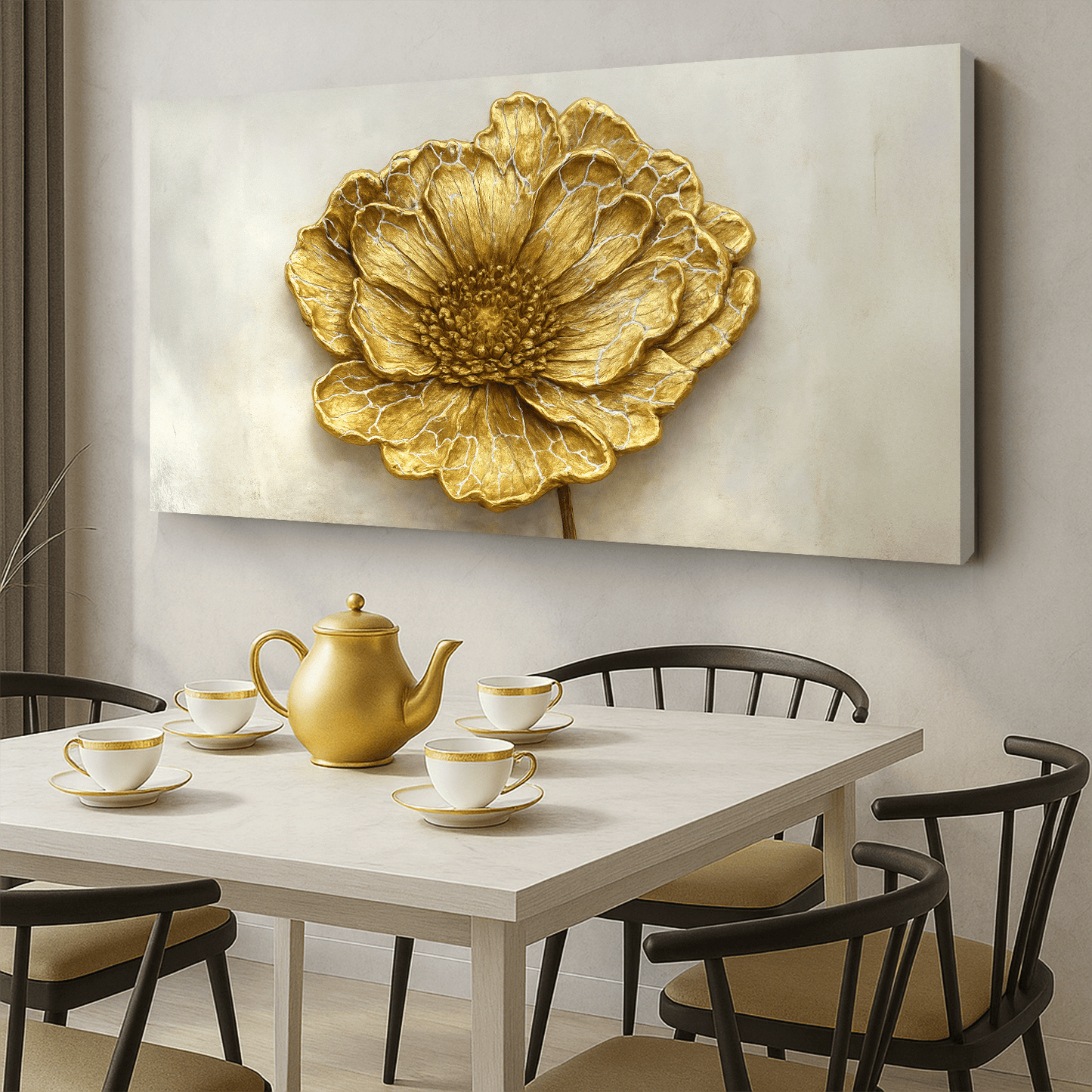 Golden Dandelion Minimalist Abstract Wall Art VI - Tailored Canvases - Flyclothing LLC