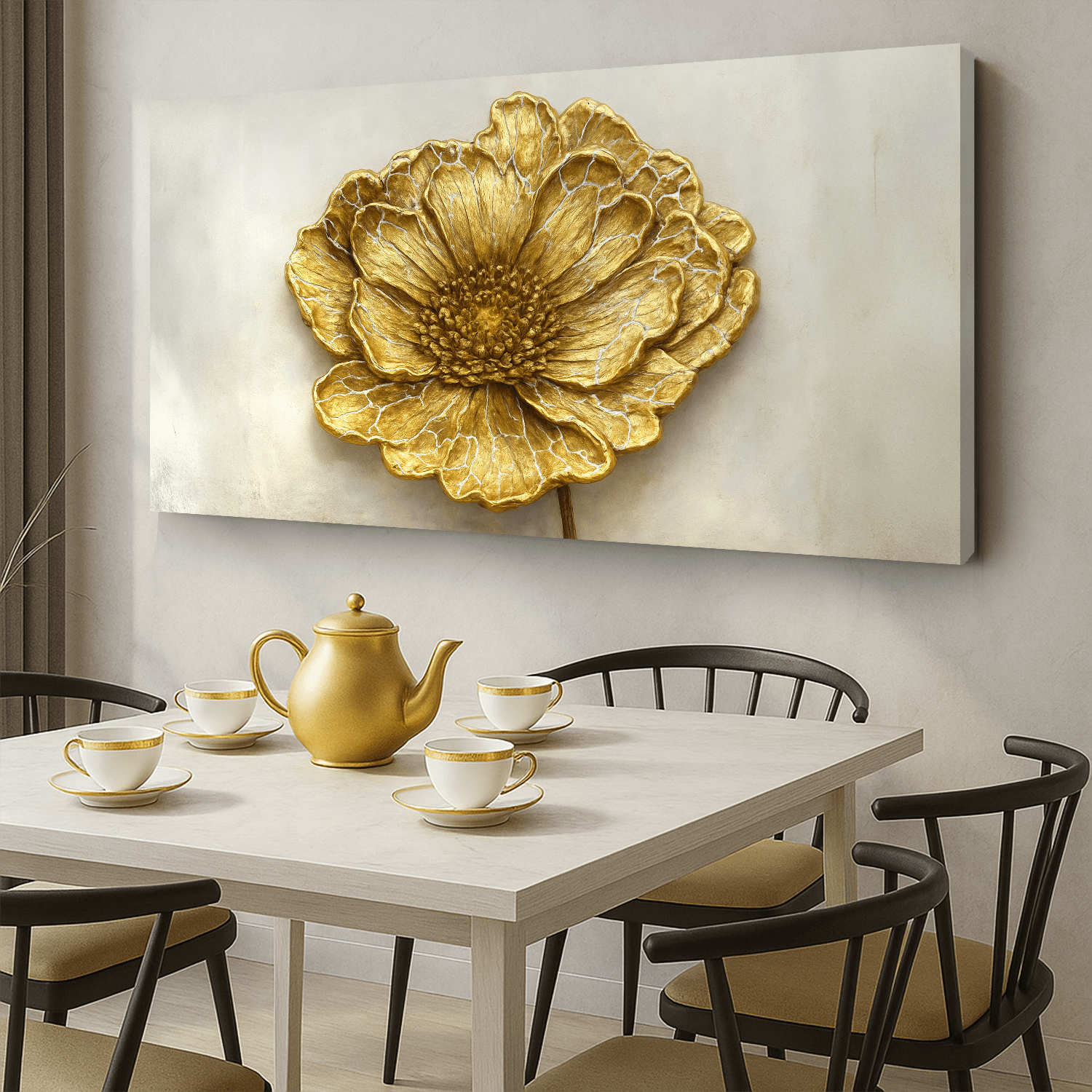Golden Dandelion Minimalist Abstract Wall Art VI - Tailored Canvases - Flyclothing LLC