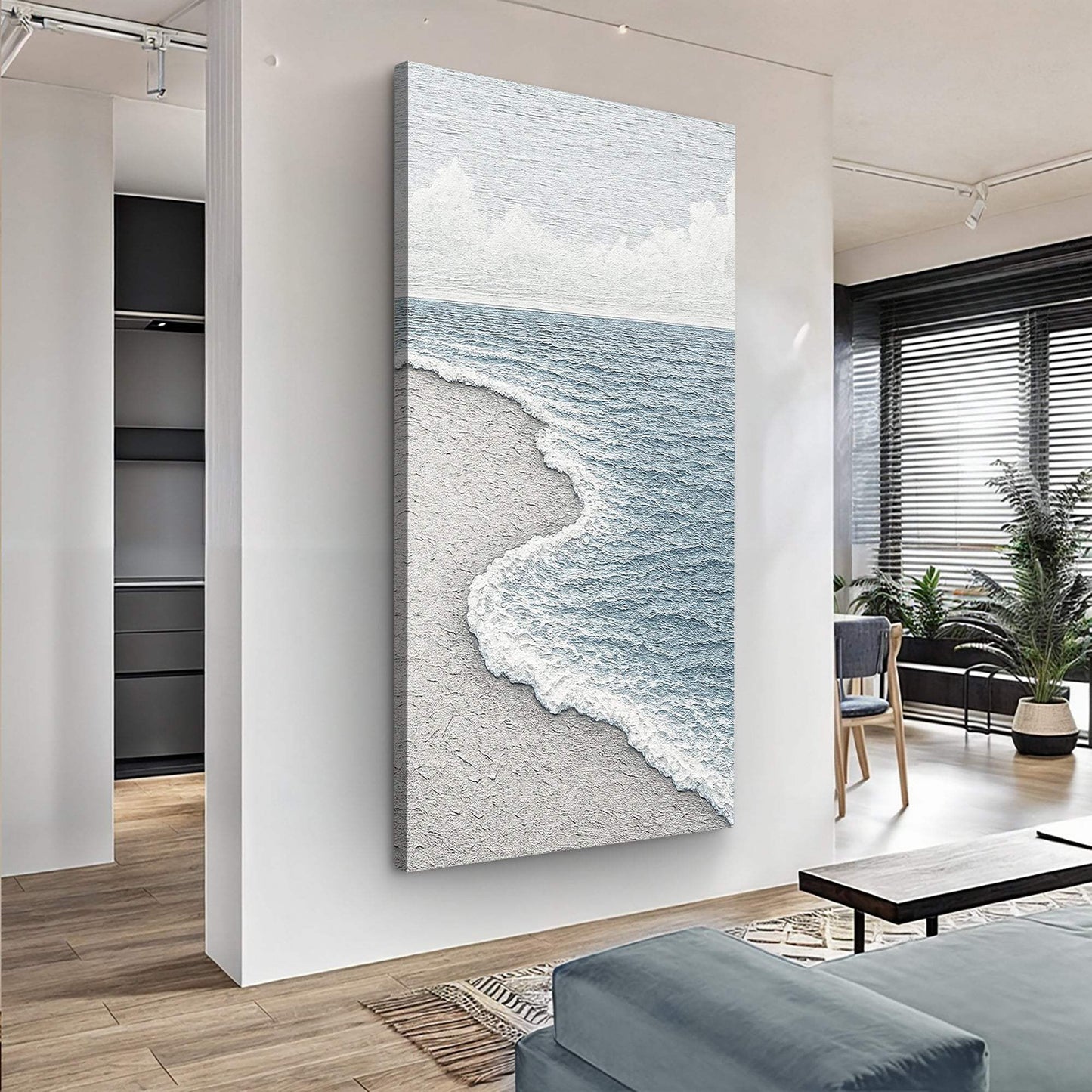 White Waves Abstract Wall Art - Tailored Canvases - Flyclothing LLC
