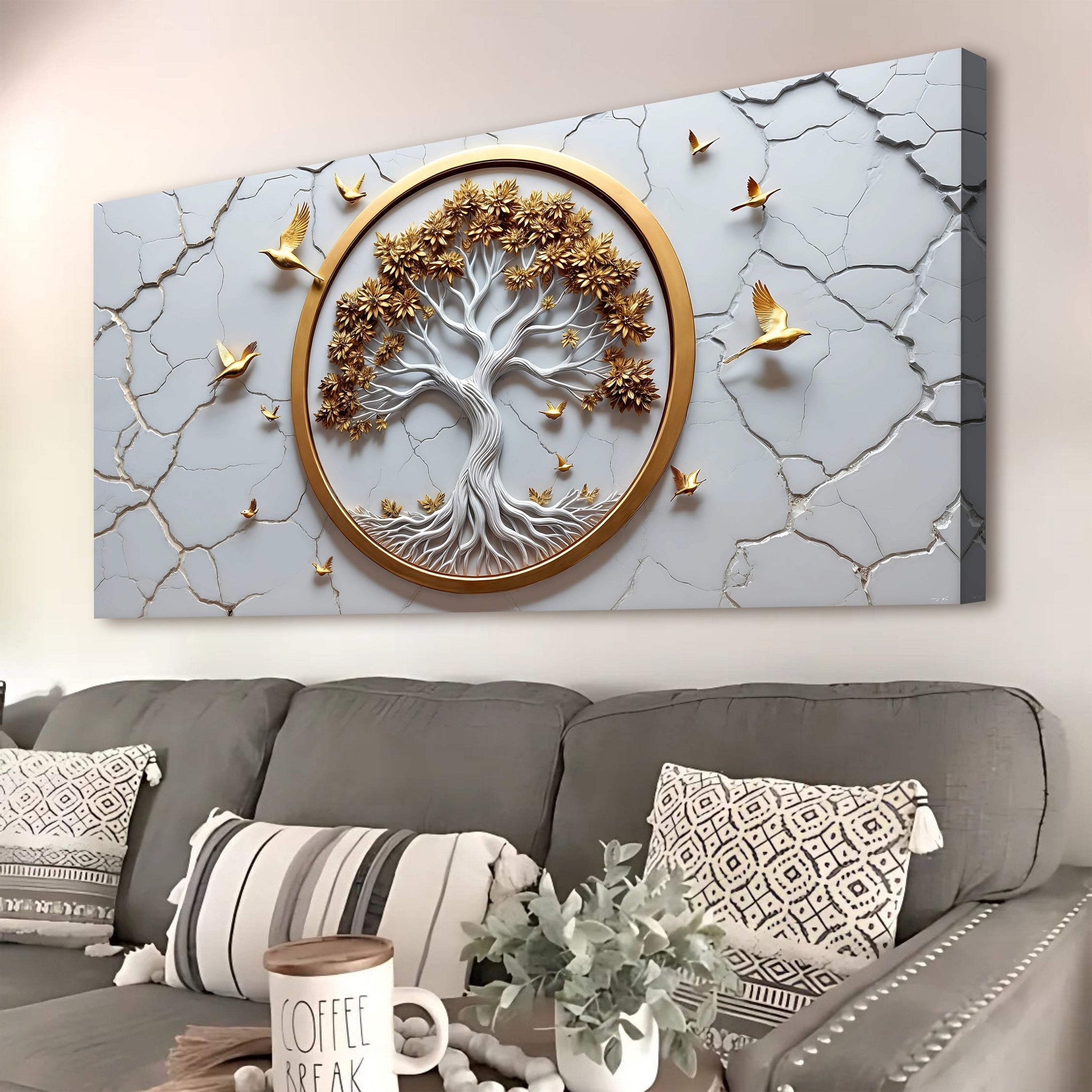 3D Celtic Tree of Life Wall Art - White - Tailored Canvases - Flyclothing LLC