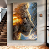 Lion Winter Summer Surrealism Wall Art - Tailored Canvases - Flyclothing LLC