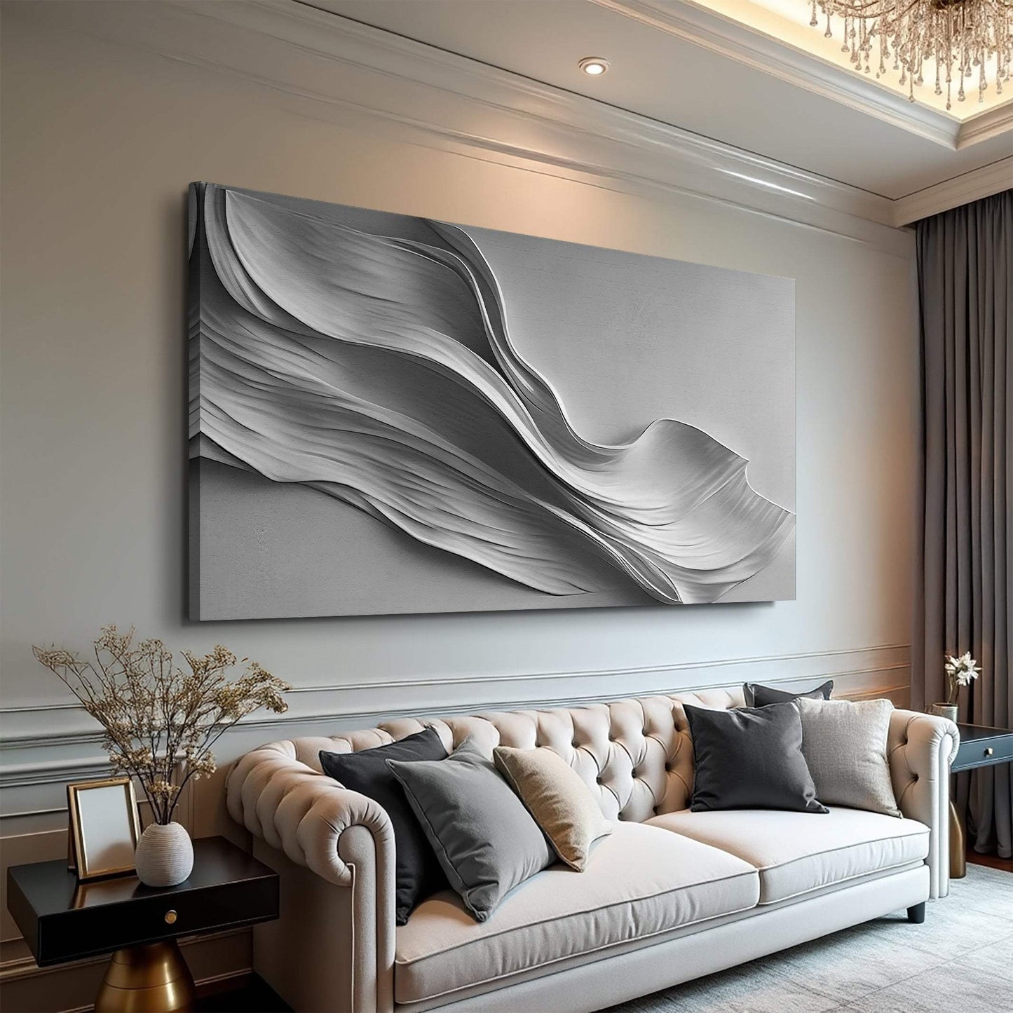 Stormy Gray Minimalist Wall Art - Tailored Canvases - Flyclothing LLC