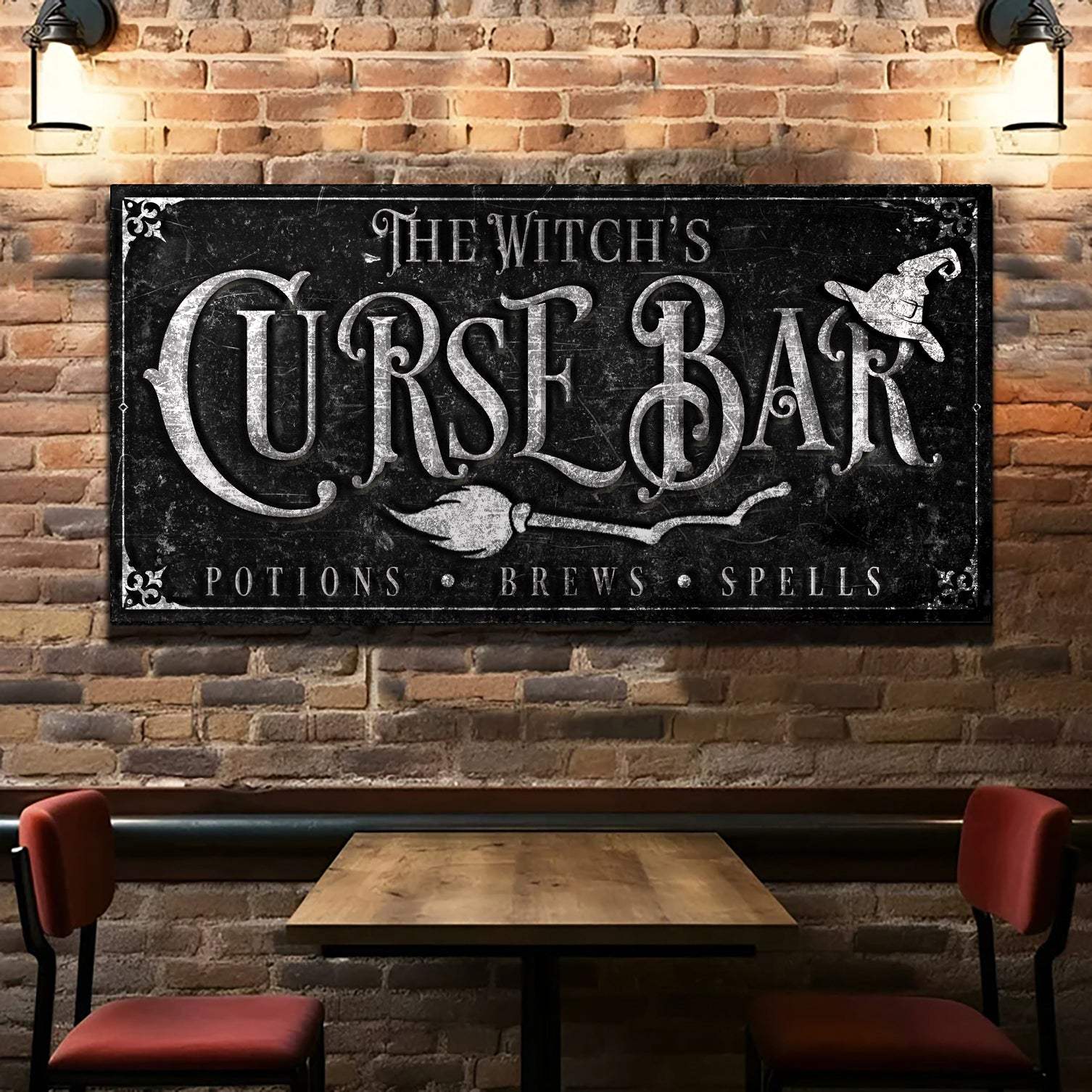 The Witch's Curse Bar Halloween Sign - Tailored Canvases - Flyclothing LLC