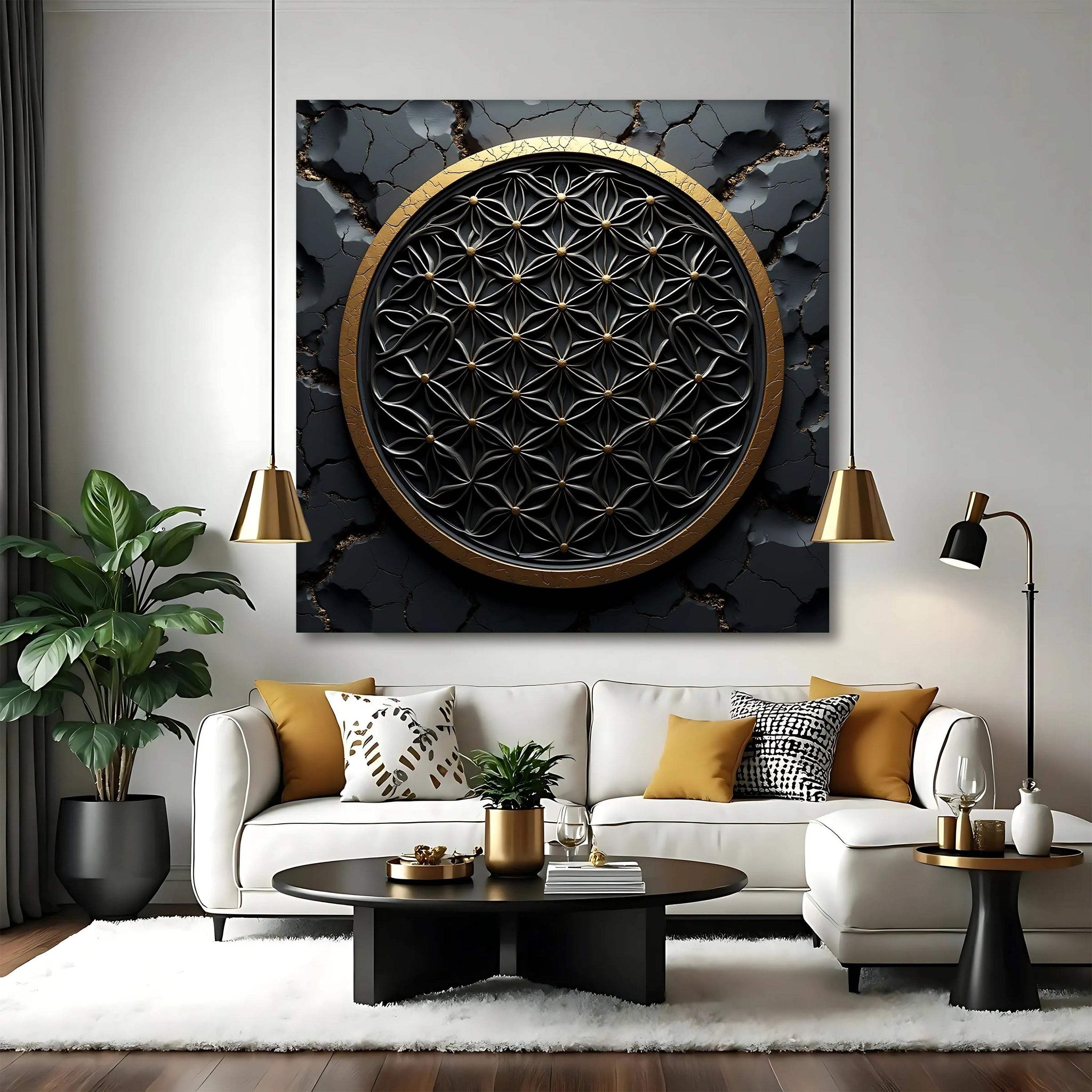 Flower Of Life Wall Art III - Tailored Canvases - Flyclothing LLC