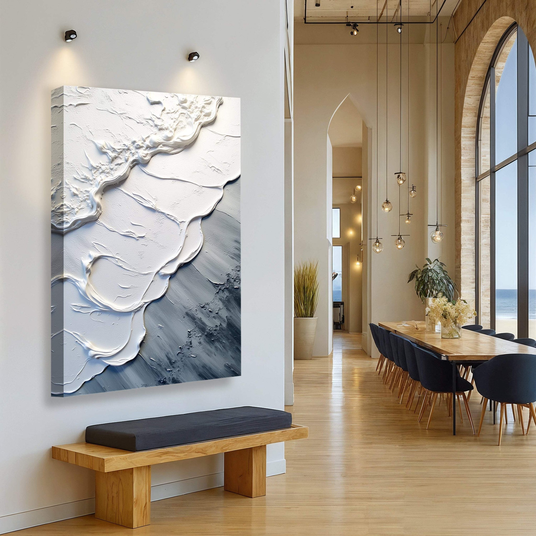Abstract Minimalist Wave Wall Art II - Tailored Canvases - Flyclothing LLC