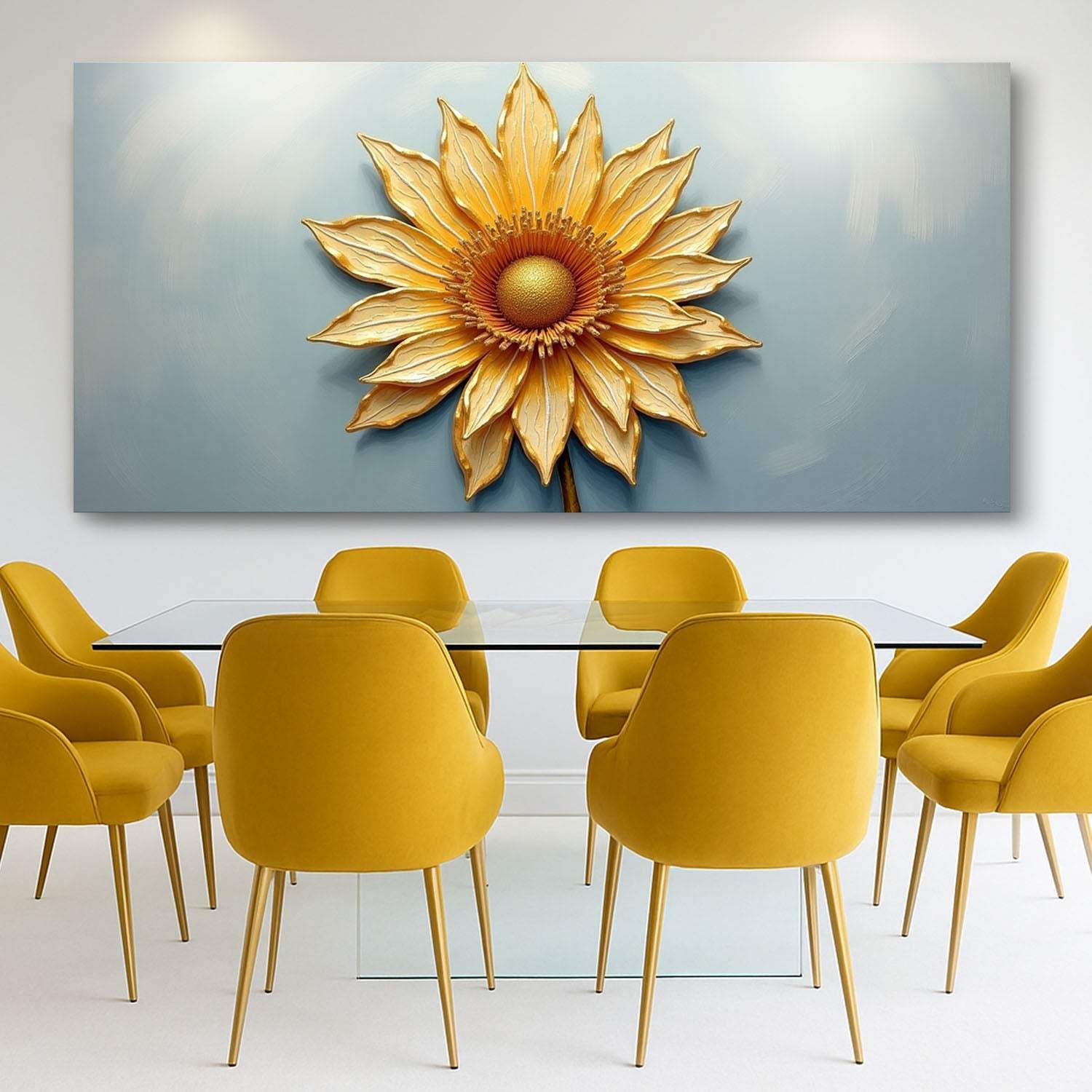 Golden Dandelion Minimalist Abstract Wall Art II - Tailored Canvases - Flyclothing LLC