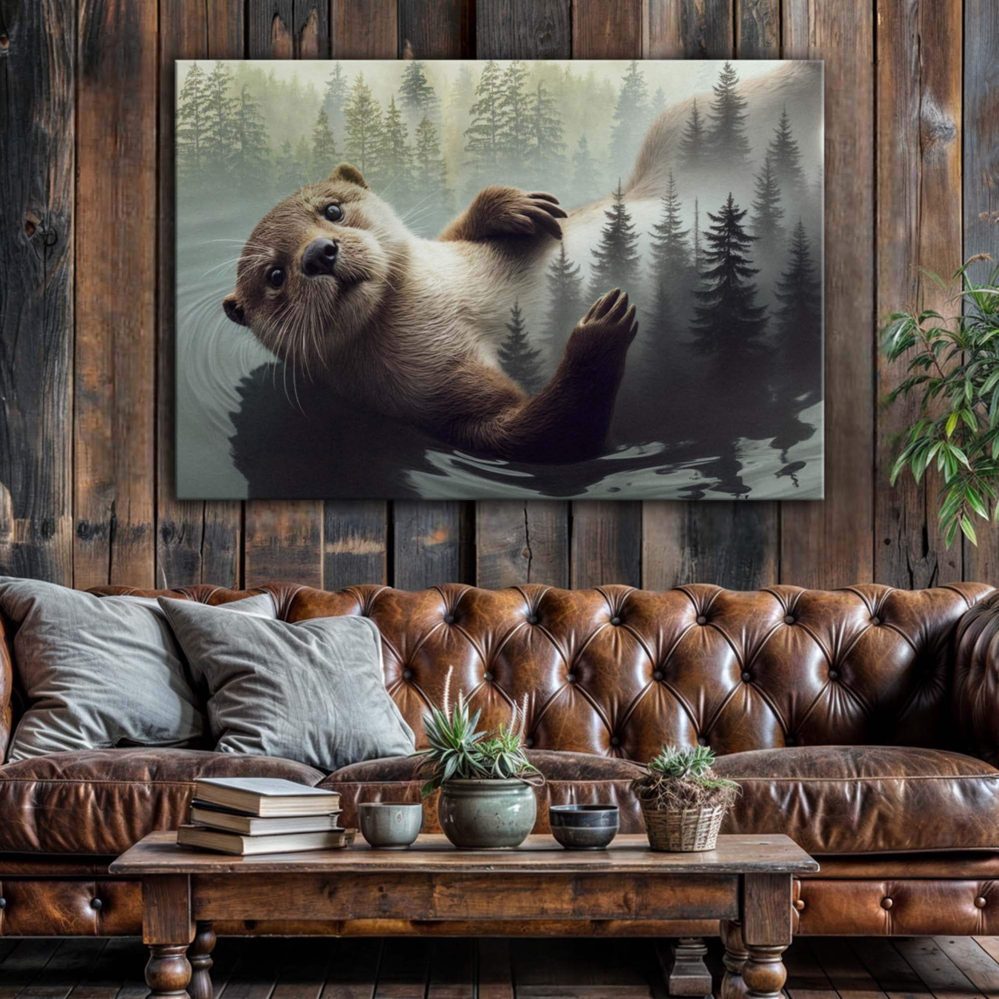 Otter Double Exposure Wall Art - Tailored Canvases - Flyclothing LLC