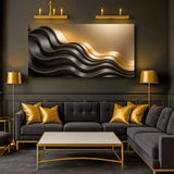 Black and Gold Minimalist Abstract Wall Art IV - Tailored Canvases - Flyclothing LLC