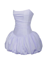 Oletta Blue Corset Strapless Bubble Hem Mini Dress - Miss Circle - Flyclothing LLC