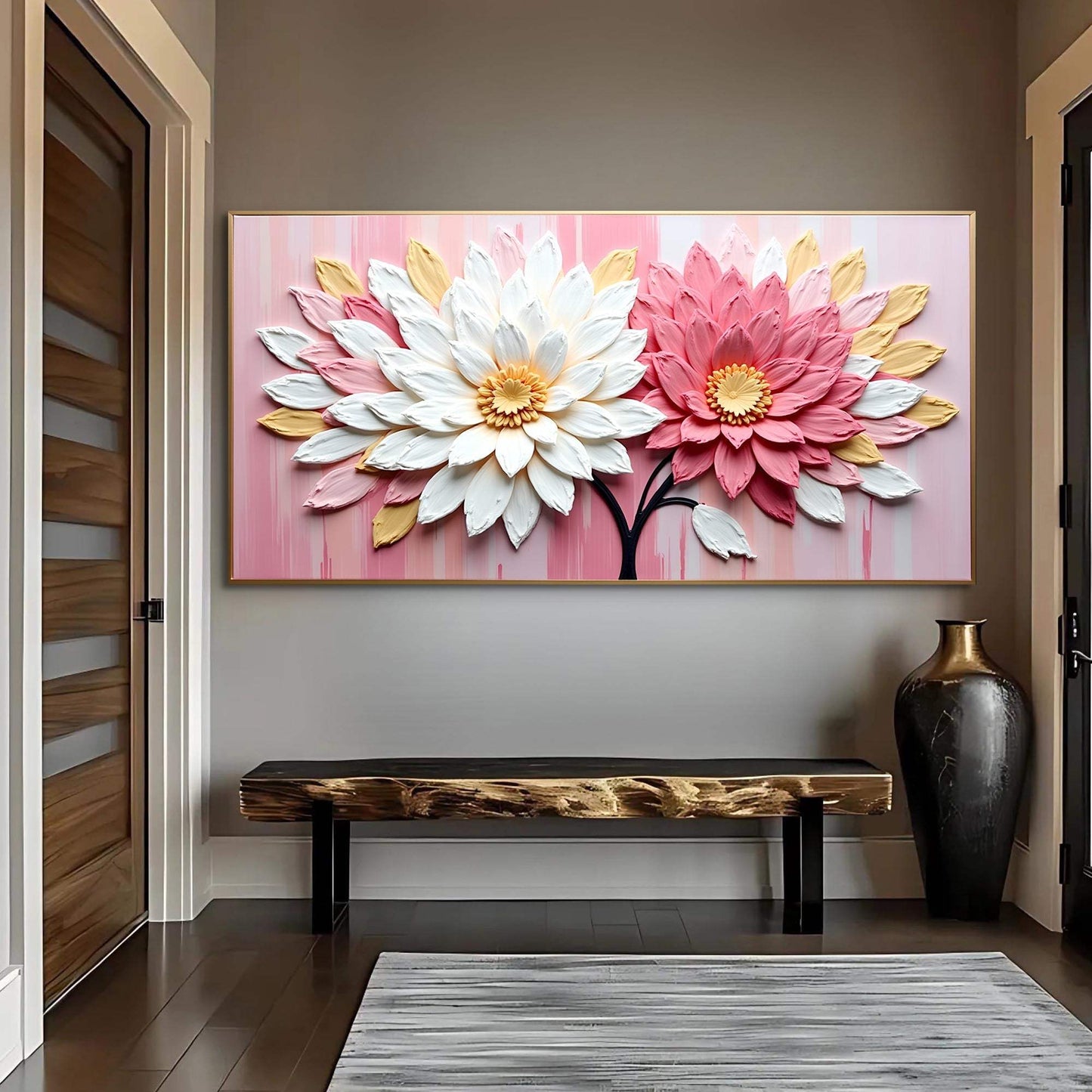 Blushing Blooms Pink Wall Art - Tailored Canvases - Flyclothing LLC