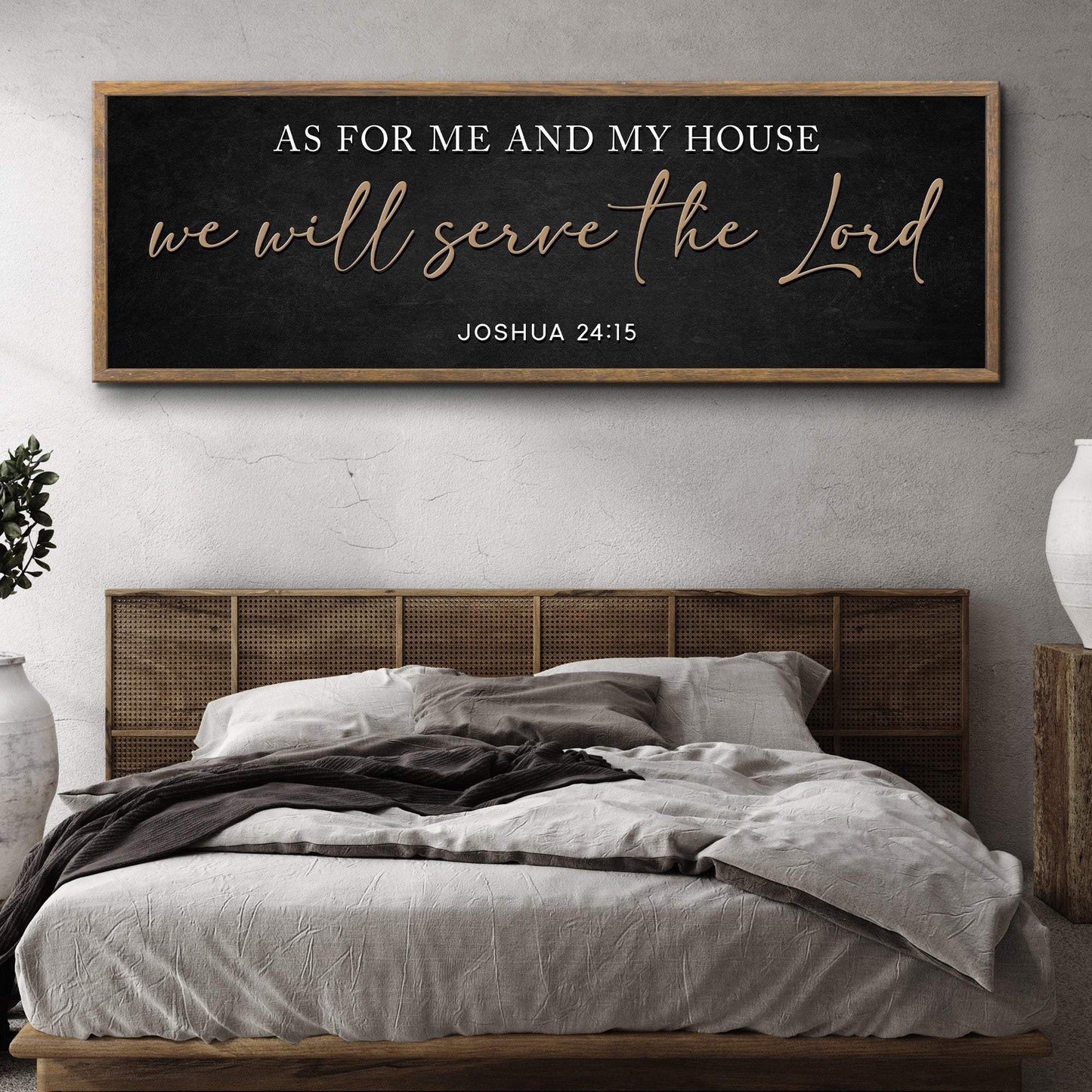 As For Me And My House We Will Serve The Lord Faith Sign III - Tailored Canvases - Flyclothing LLC