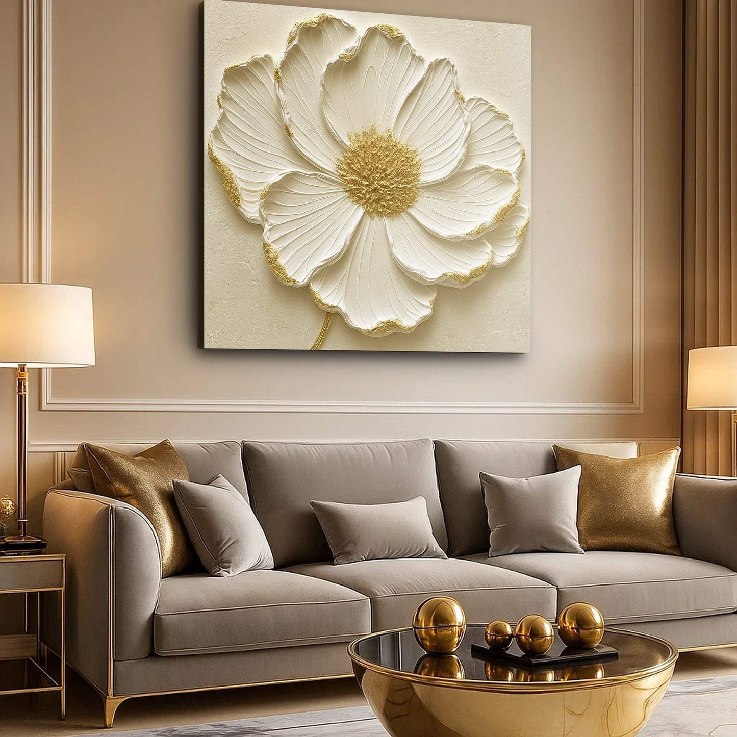 Modern Abstract Flower Wall Art - Tailored Canvases - Flyclothing LLC