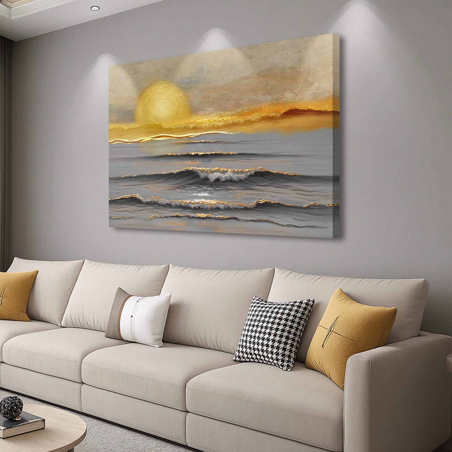 Golden Horizon Calm Wall Art - Tailored Canvases - Flyclothing LLC