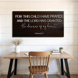 1 Samuel 1:27 - For This Child I Have Prayed Sign V - Tailored Canvases - Flyclothing LLC