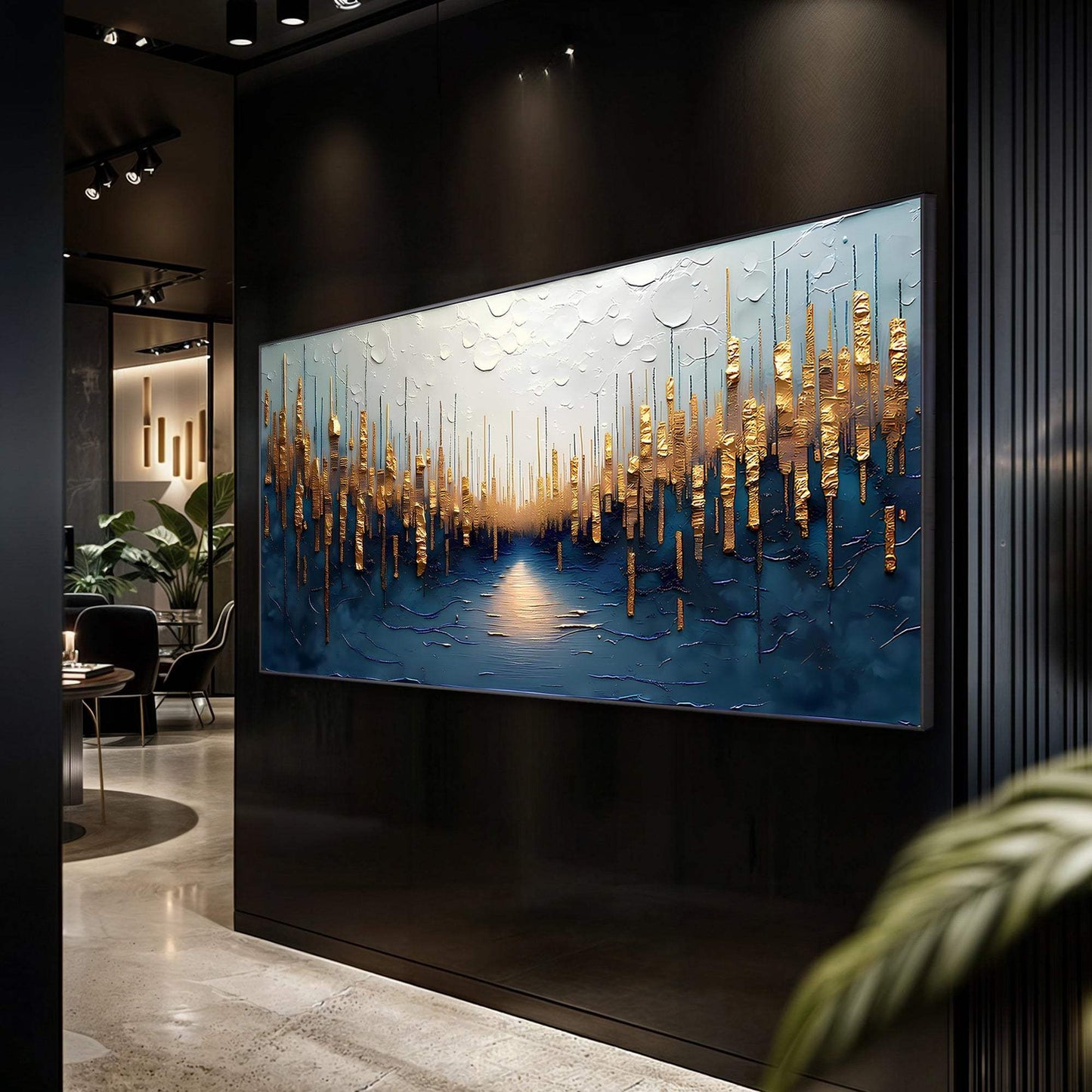 Golden Forest Reflection Abstract Wall Art - Tailored Canvases - Flyclothing LLC