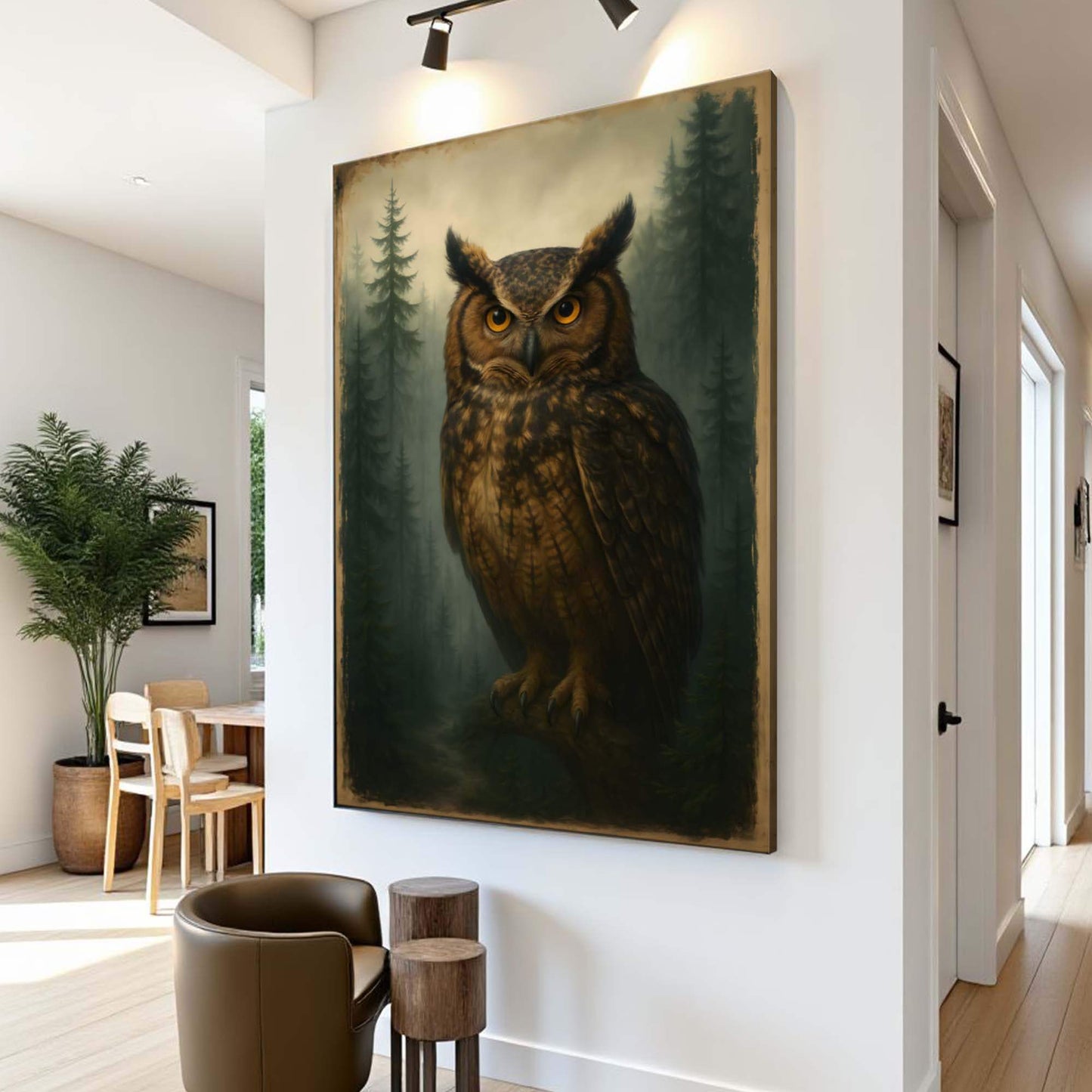 Watcher Of The Woods Owl Wall Art - Tailored Canvases - Flyclothing LLC