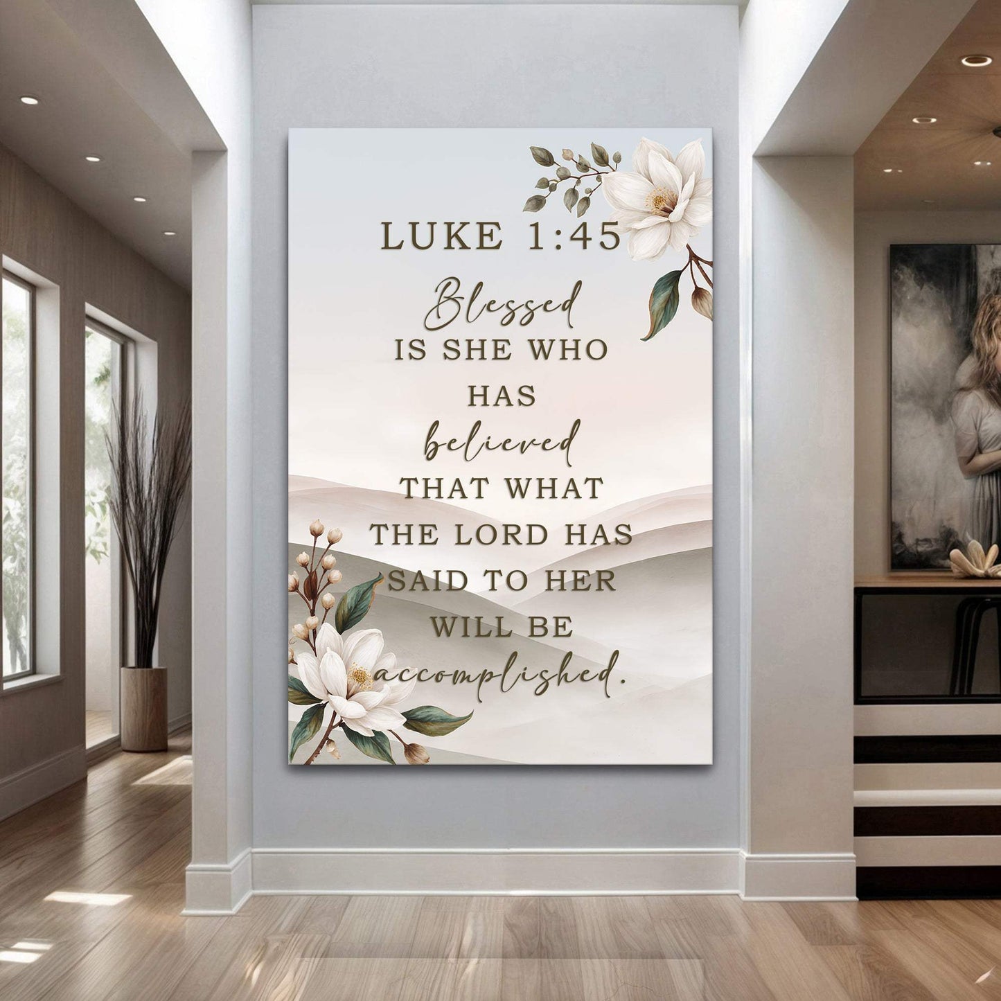 Blessed Is She Who Has Believed - Luke 1:45 Faith Wall Art - Tailored Canvases - Flyclothing LLC