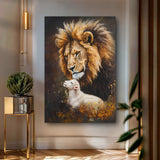 Lion And Sheep Faith Wall Art - Tailored Canvases - Flyclothing LLC
