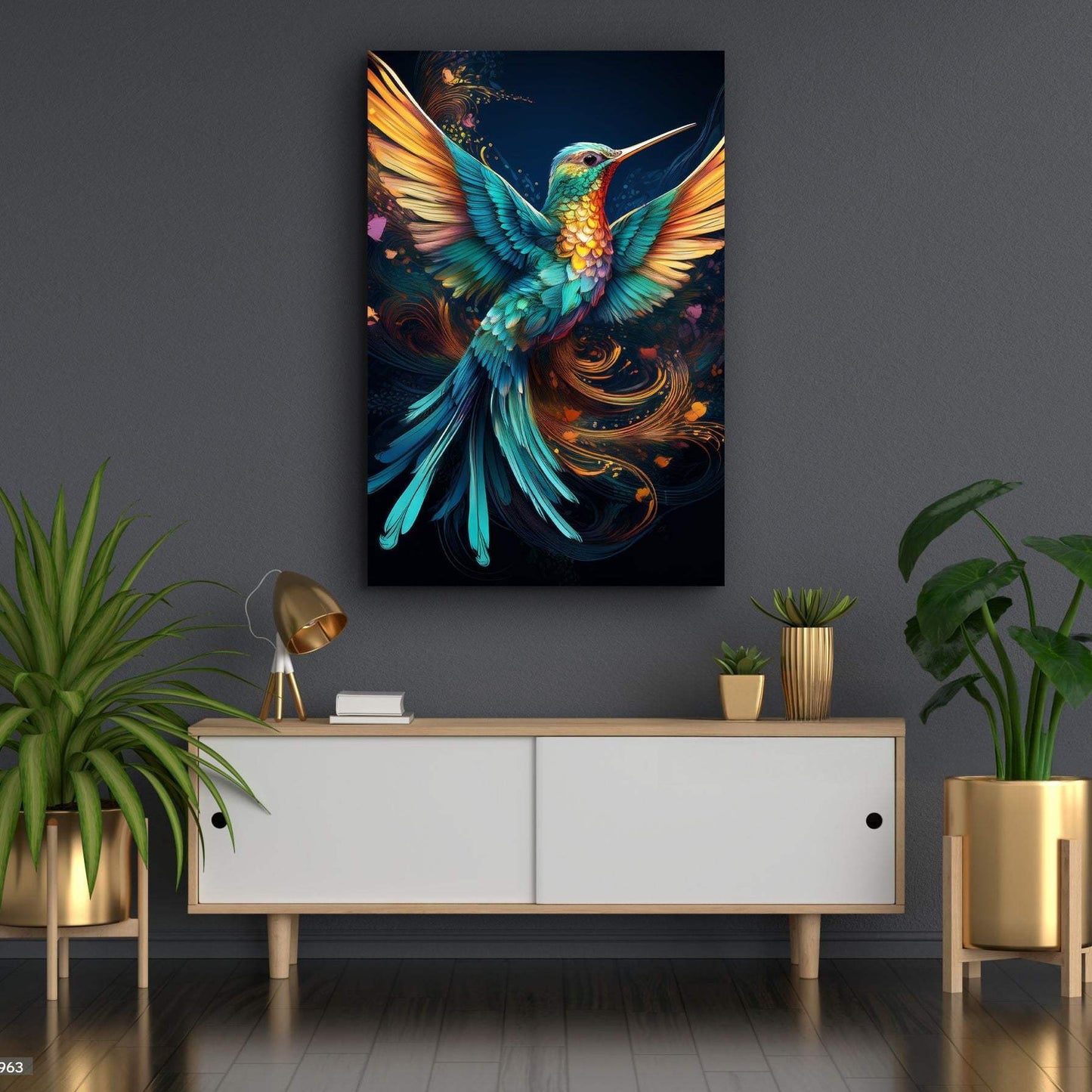 Humming Bird Abstract Wall Art II - Tailored Canvases - Flyclothing LLC