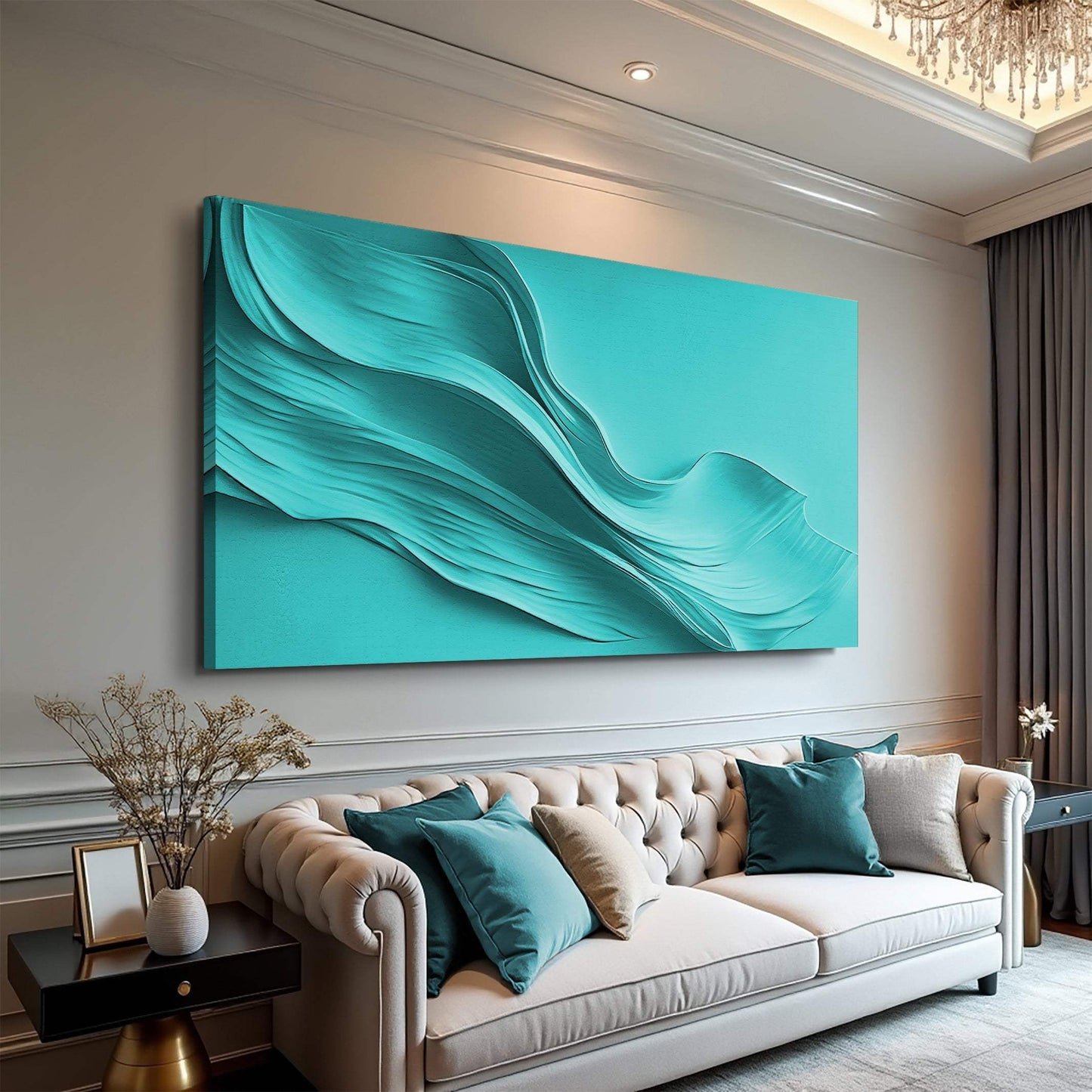 Turquoise Minimalist Wall Art - Tailored Canvases - Flyclothing LLC