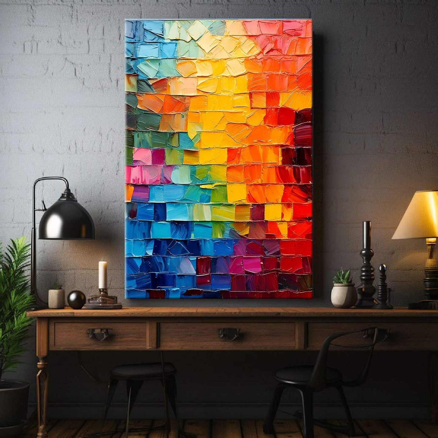 Spectrum Mosaic Wall Art - Tailored Canvases - Flyclothing LLC