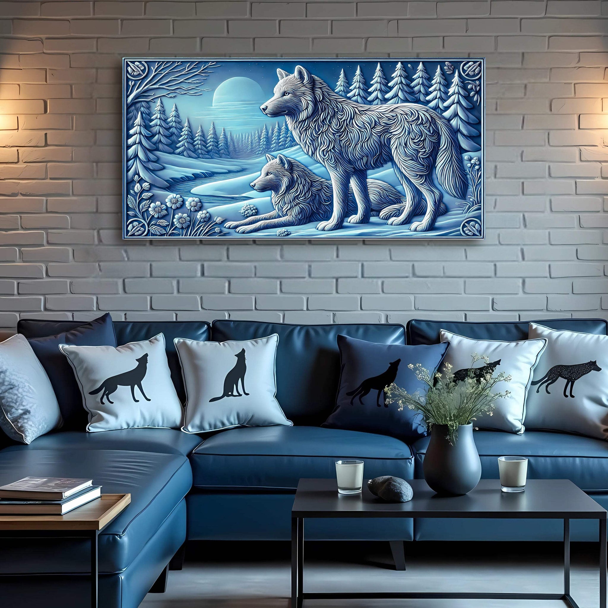 3D Wolves Wall Art VI - Tailored Canvases - Flyclothing LLC
