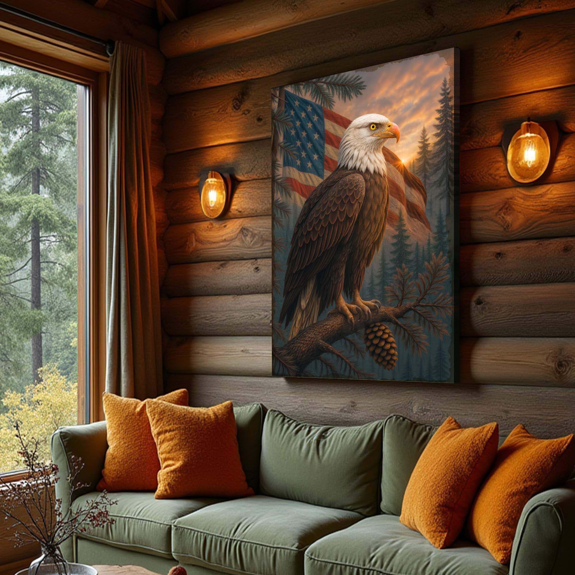 Sentinel of the Pines Eagle Wall Art - Tailored Canvases - Flyclothing LLC