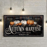 Family Autumn Harvest Thanksgiving Sign - Tailored Canvases - Flyclothing LLC