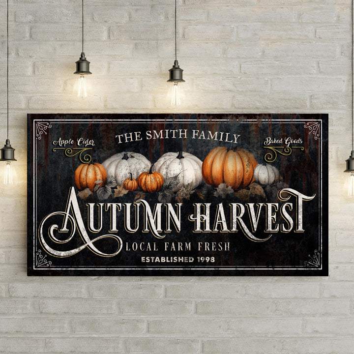 Family Autumn Harvest Thanksgiving Sign - Tailored Canvases - Flyclothing LLC