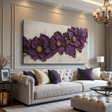 Purple Flower Plaster Wall Art - Tailored Canvases - Flyclothing LLC