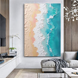 3D Minimalist Pink and Blue Ocean Wall Art - Tailored Canvases - Flyclothing LLC