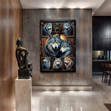 3D Wolf Collage Wall Art III - Tailored Canvases - Flyclothing LLC