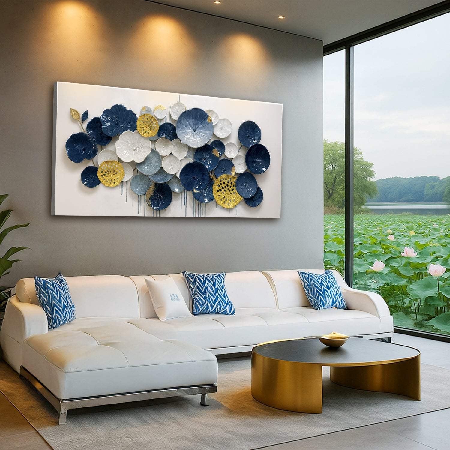 Lotus Leaf Abstract Wall Art VII - Tailored Canvases - Flyclothing LLC