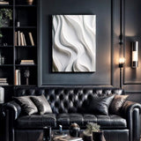 Modern Monochrome Waves Abstract Wall Art - Tailored Canvases - Flyclothing LLC